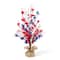 Glitzhome® 21" Patriotic Americana Red, White & Blue Floral Table Tree
